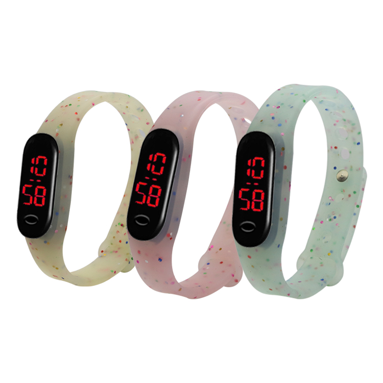 硅膠表帶，LED手環(huán)硅膠腕表帶，學(xué)生電子硅膠手表帶定制